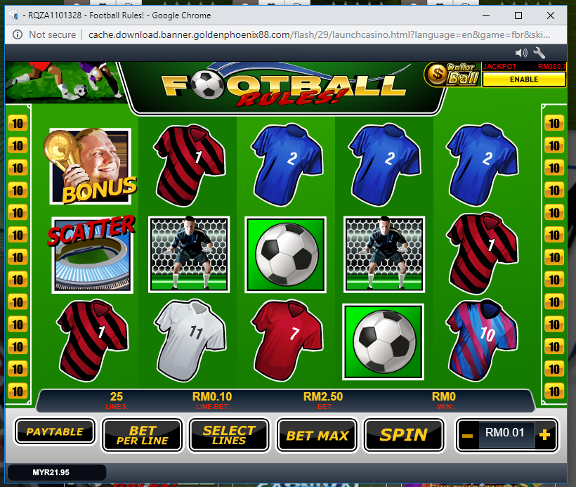 Football slot machine